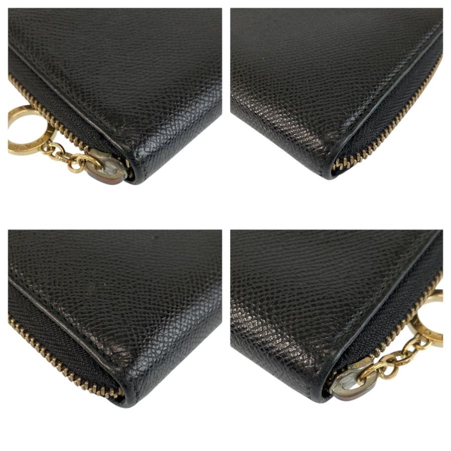 BVLGARI（ブルガリ） 美品 ブラック 黒 ゴールド金具 レザー FG E16
