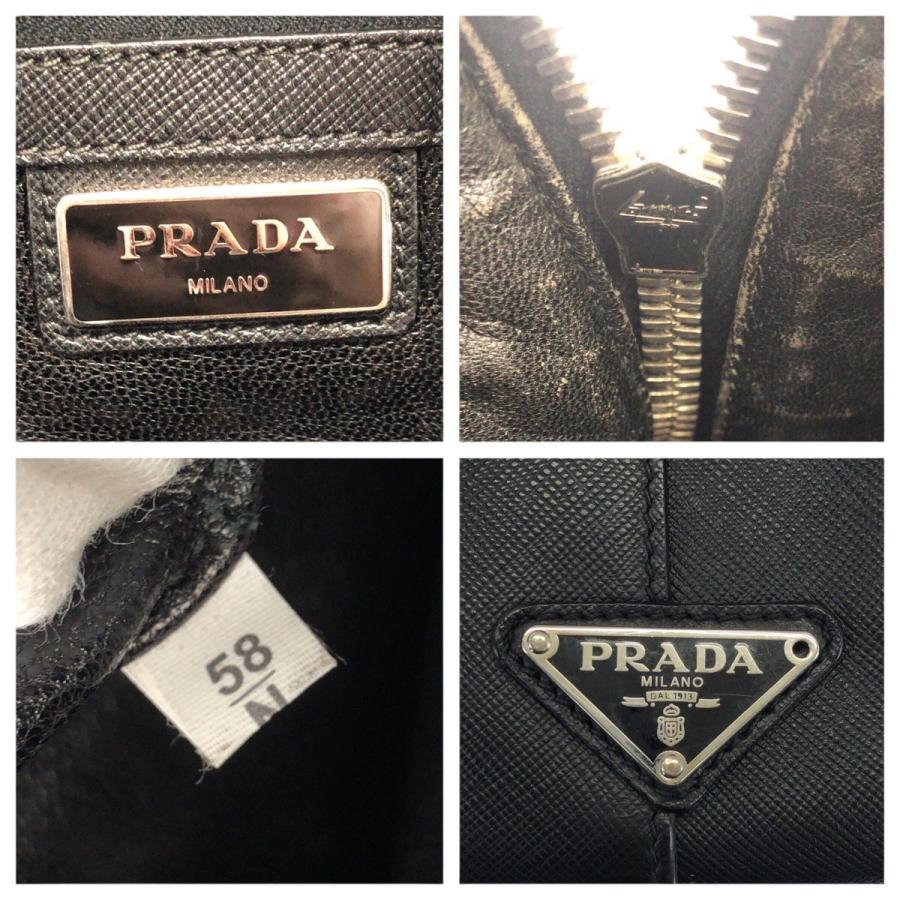PRADA（プラダ） 美品 サフィアーノ 三角ロゴプレート ブラック 黒