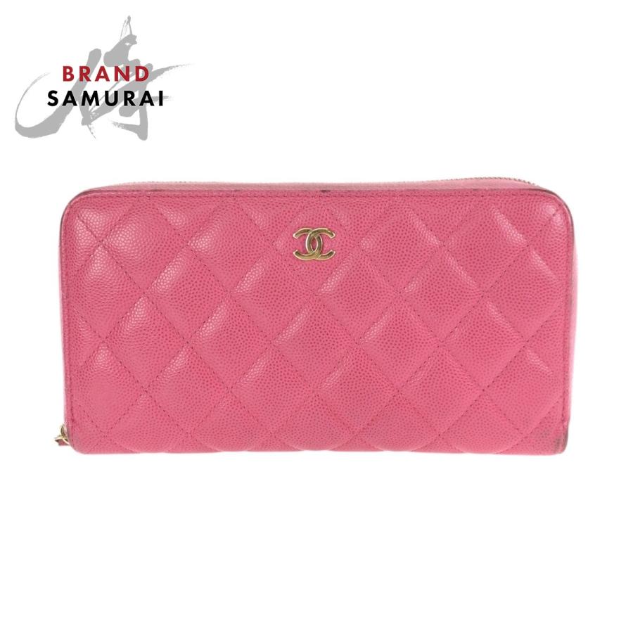 CHANEL（シャネル） 美品 マトラッセ ココマーク ピンク ゴールド金具
