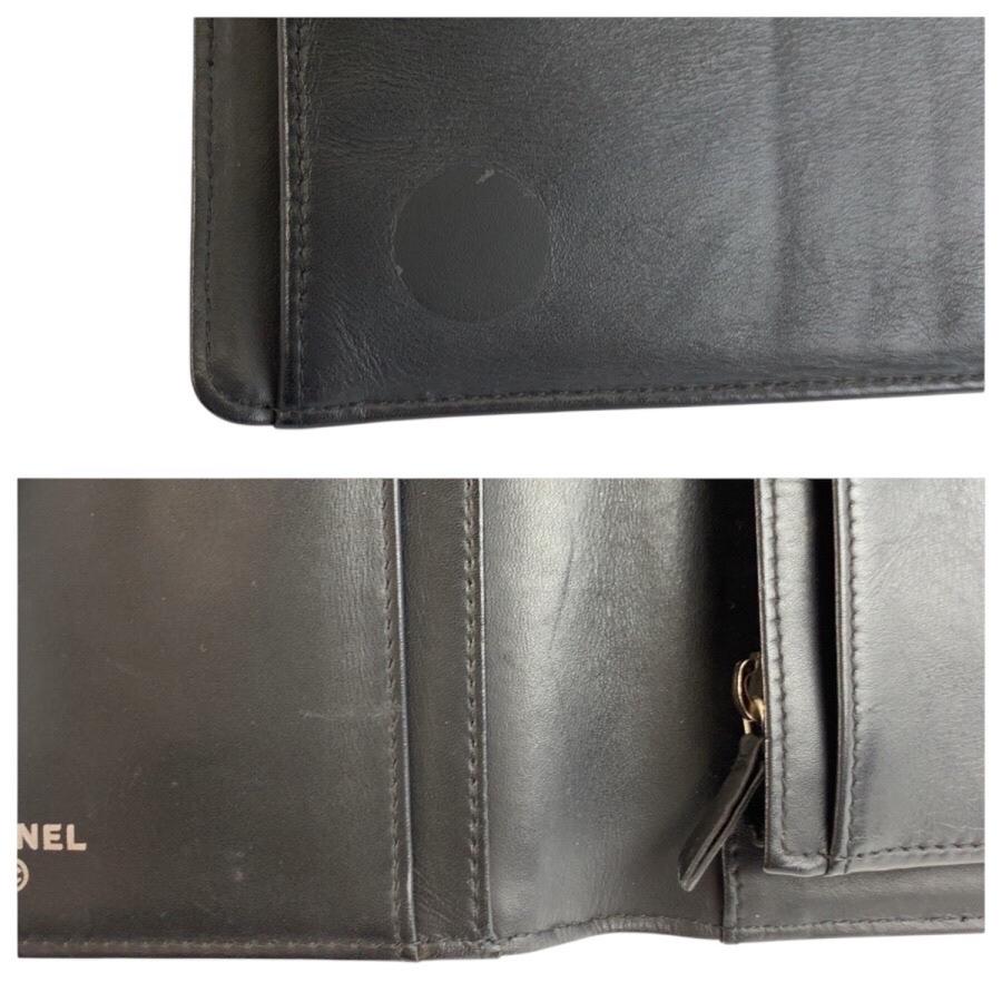 CHANEL（シャネル） 美品 ココマーク ブラック 黒 レザー 長財布