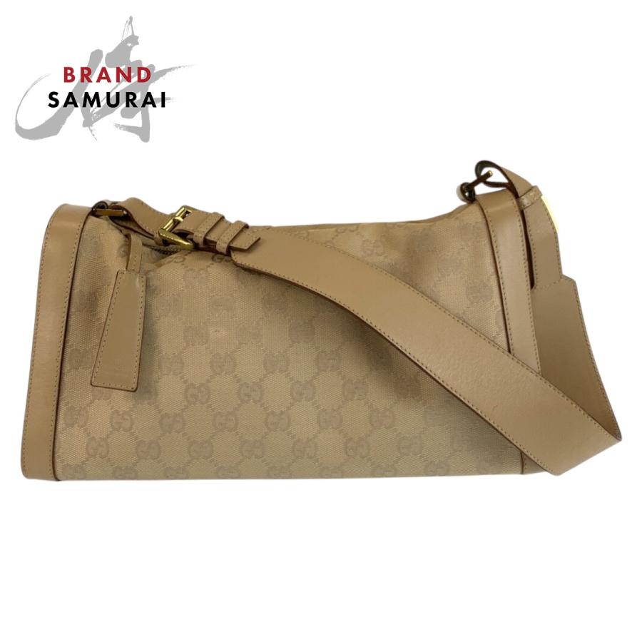 GUCCI（グッチ） 美品 ベージュ ゴールド金具 GGキャンバス/レザー