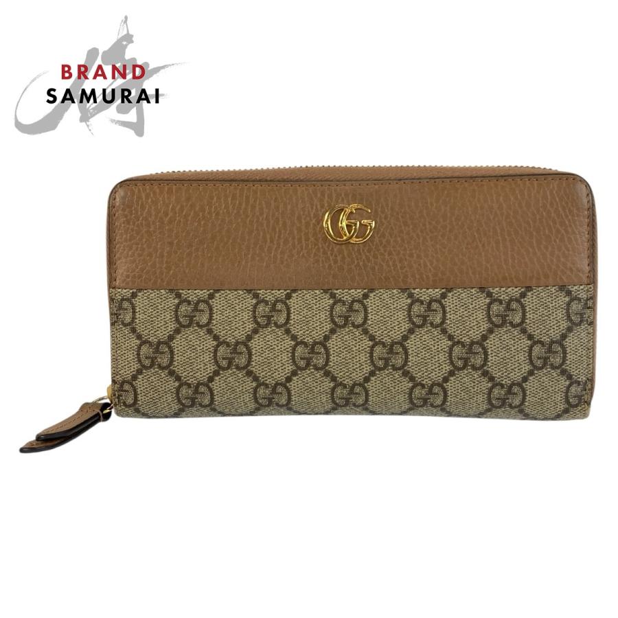 GUCCI（グッチ） 美品 GGマーモント ベージュ ゴールド金具 GG 