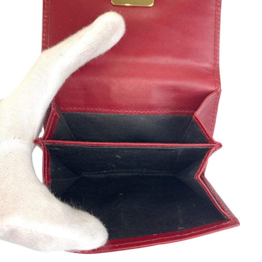 GUCCI（グッチ） レッド ゴールド金具 レザー 92717 折財布 コンパクト
