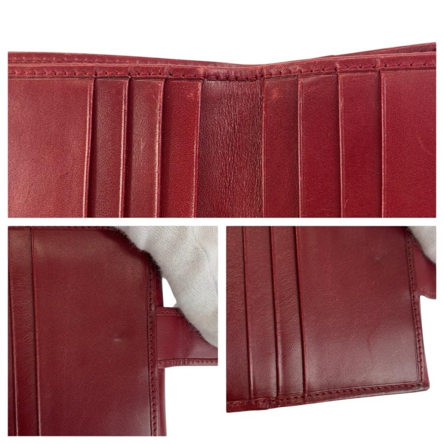 GUCCI（グッチ） レッド ゴールド金具 レザー 92717 折財布 コンパクト