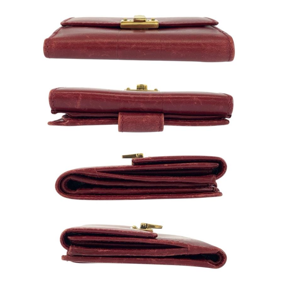 GUCCI（グッチ） レッド ゴールド金具 レザー 92717 折財布 コンパクト