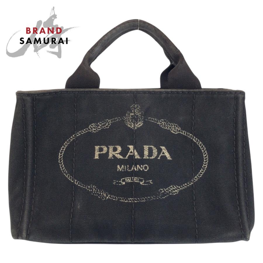 PRADA（プラダ） カナパ 三角ロゴプレート ブラック 黒 キャンバス 