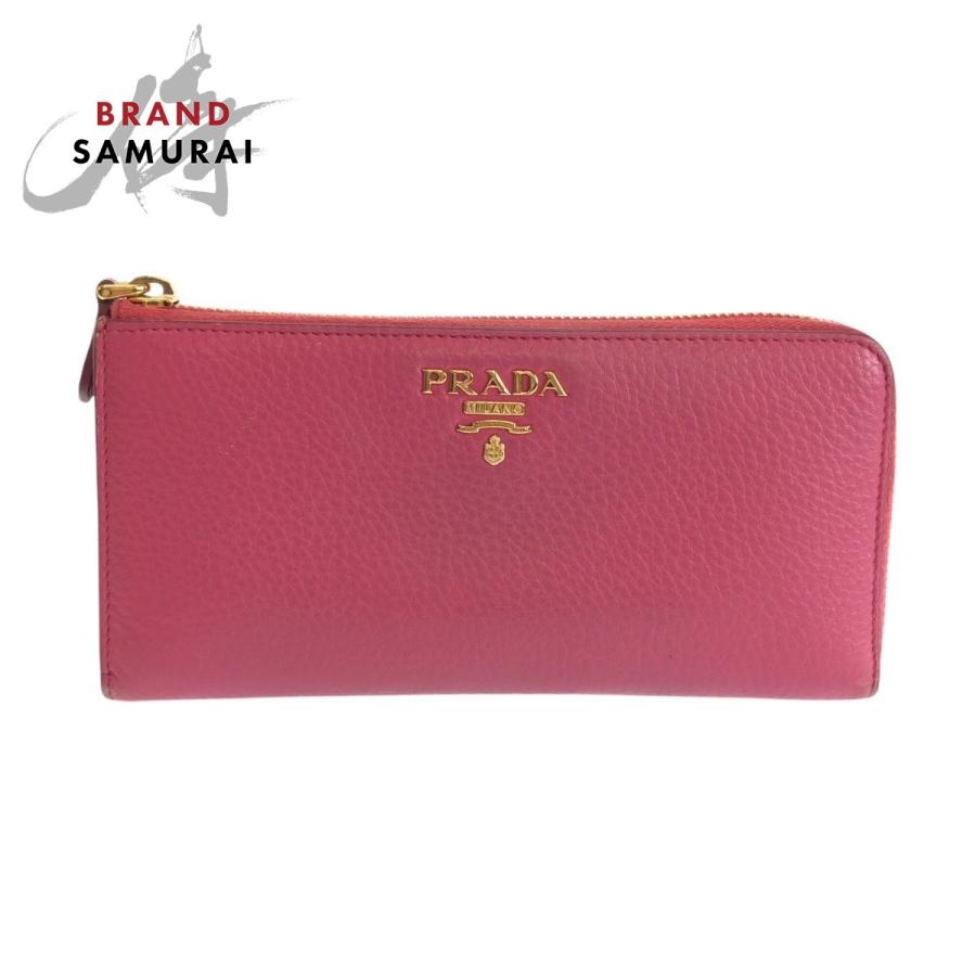 PRADA（プラダ） 美品 サフィアーノ ピンク ゴールド金具 レザー 