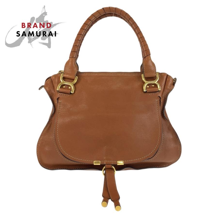 Chloe（クロエ） マーシー ブラウン ゴールド金具 レザー ハンドバッグ 