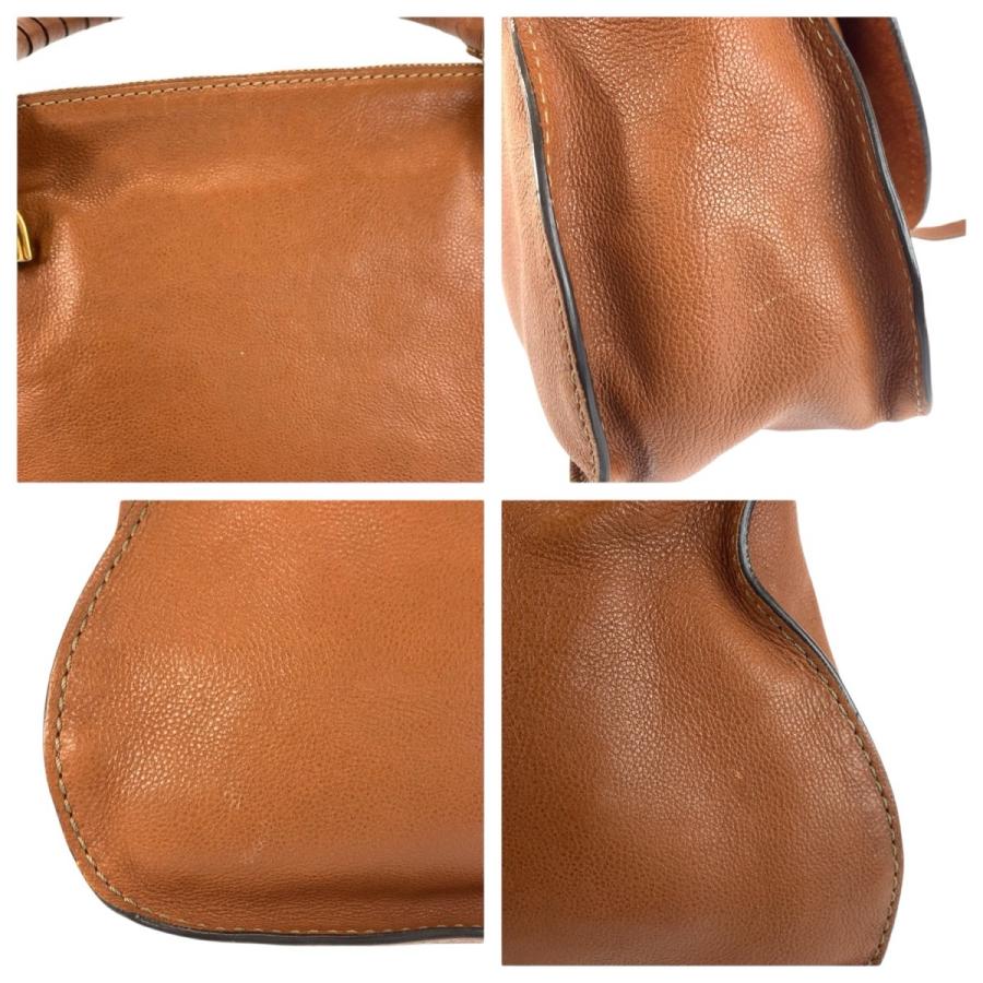 Chloe（クロエ） マーシー ブラウン ゴールド金具 レザー ハンドバッグ 