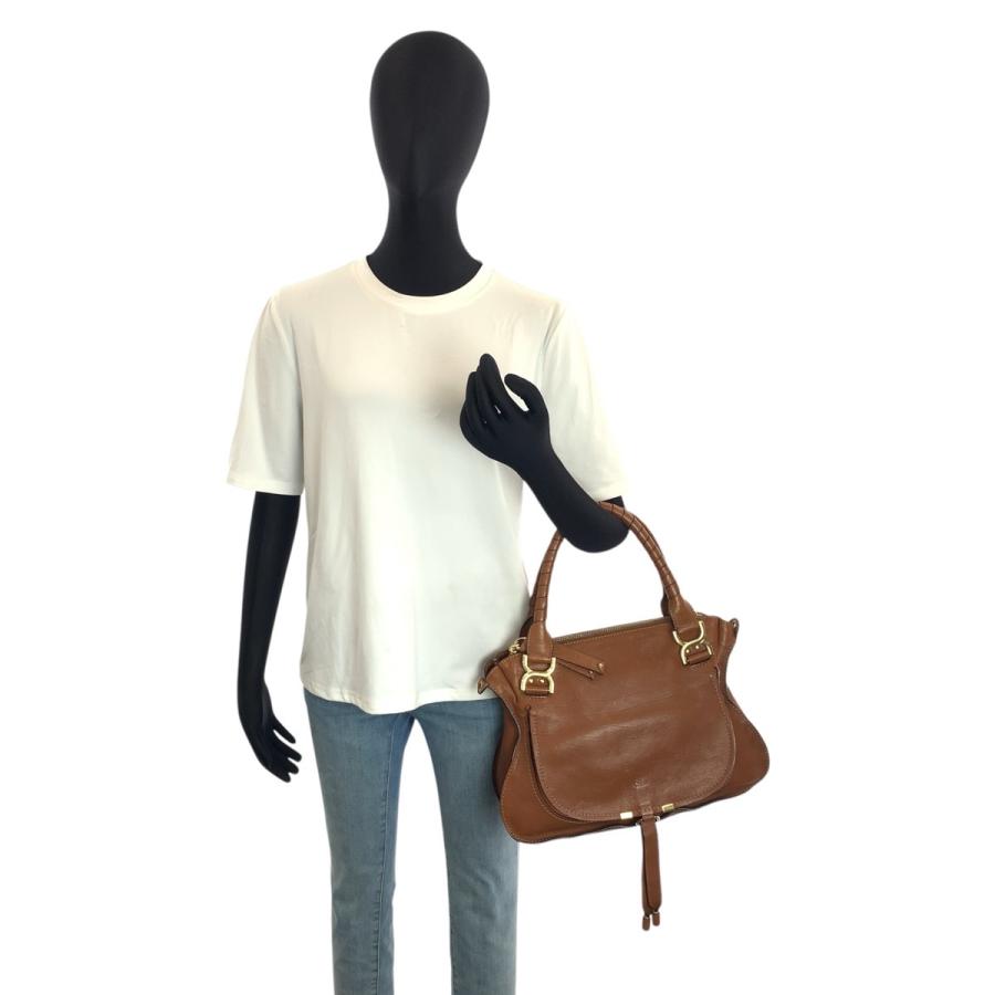 Chloe（クロエ） マーシー ブラウン ゴールド金具 レザー ハンドバッグ 