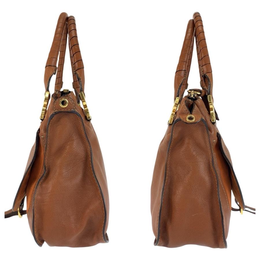 Chloe（クロエ） マーシー ブラウン ゴールド金具 レザー ハンドバッグ 