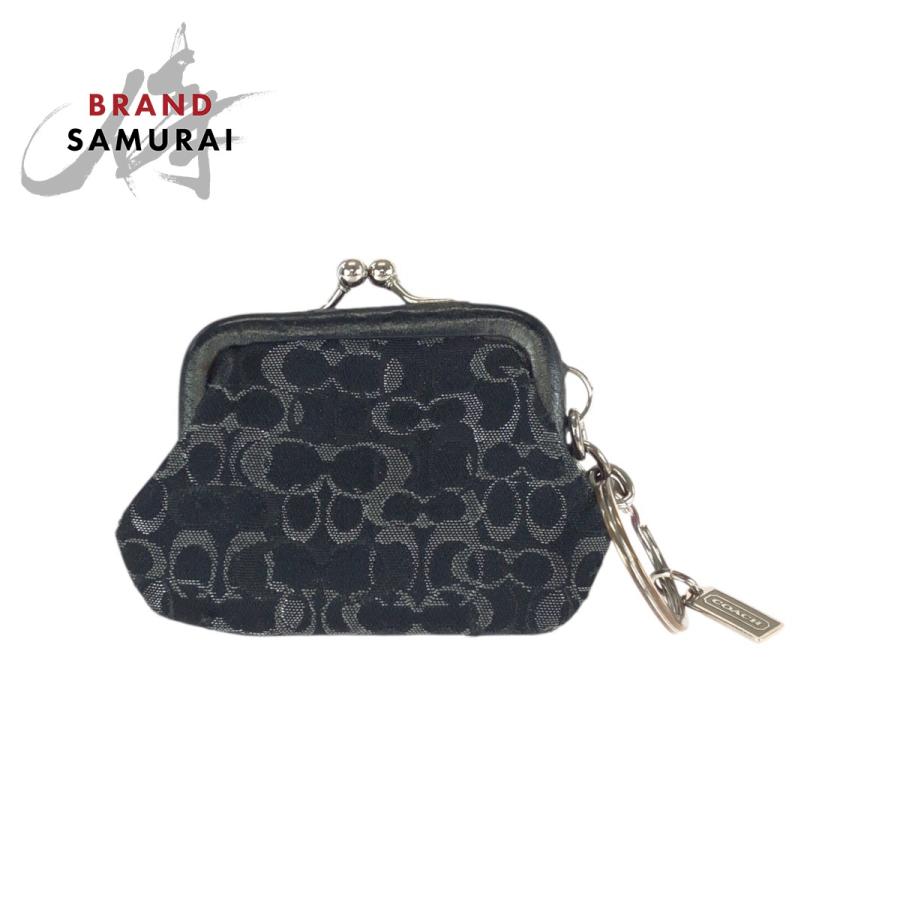 COACH（コーチ） シグネチャー ブラック 黒 シルバー金具 キャンバス