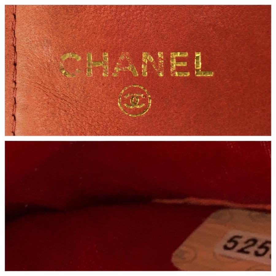 シャネル☆ロゴ長財布　ココマーク ヴィンテージ　キャビアスキン　シリアル有 CHANEL（シャネル） 美品 ヴィンテージ ココマーク レッド ゴールド