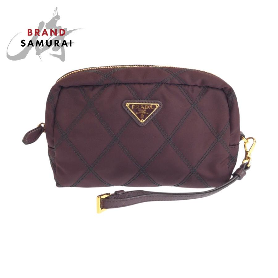 PRADA（プラダ） 美品 三角ロゴプレート テスート ワインレッド