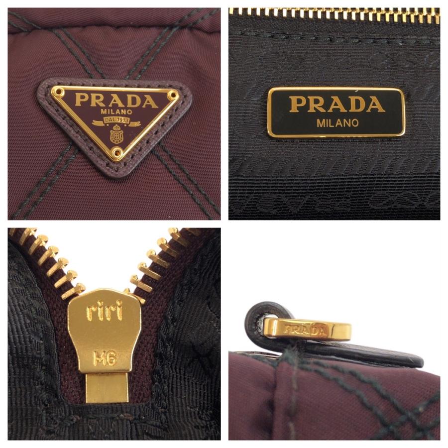 PRADA（プラダ） 美品 三角ロゴプレート テスート ワインレッド