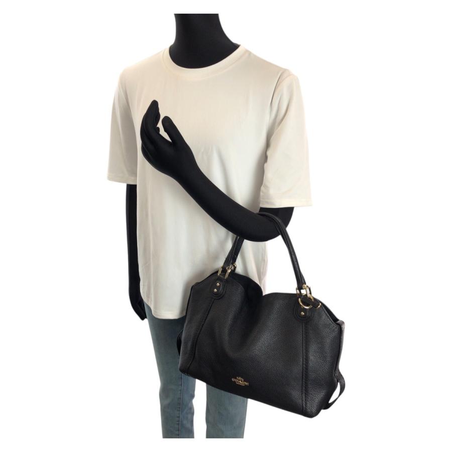 美品 COACH コーチ イーディー 2way ブラック 黒 ゴールド金具 レザー 57124 トートバッグ ショルダーバッグ レディース 602652 | COACH | 06