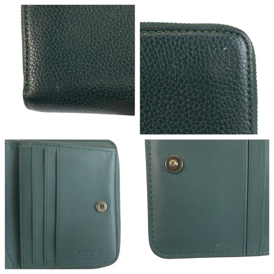 COACH（コーチ） 美品 グリーン レザー J2280 折財布 コンパクト