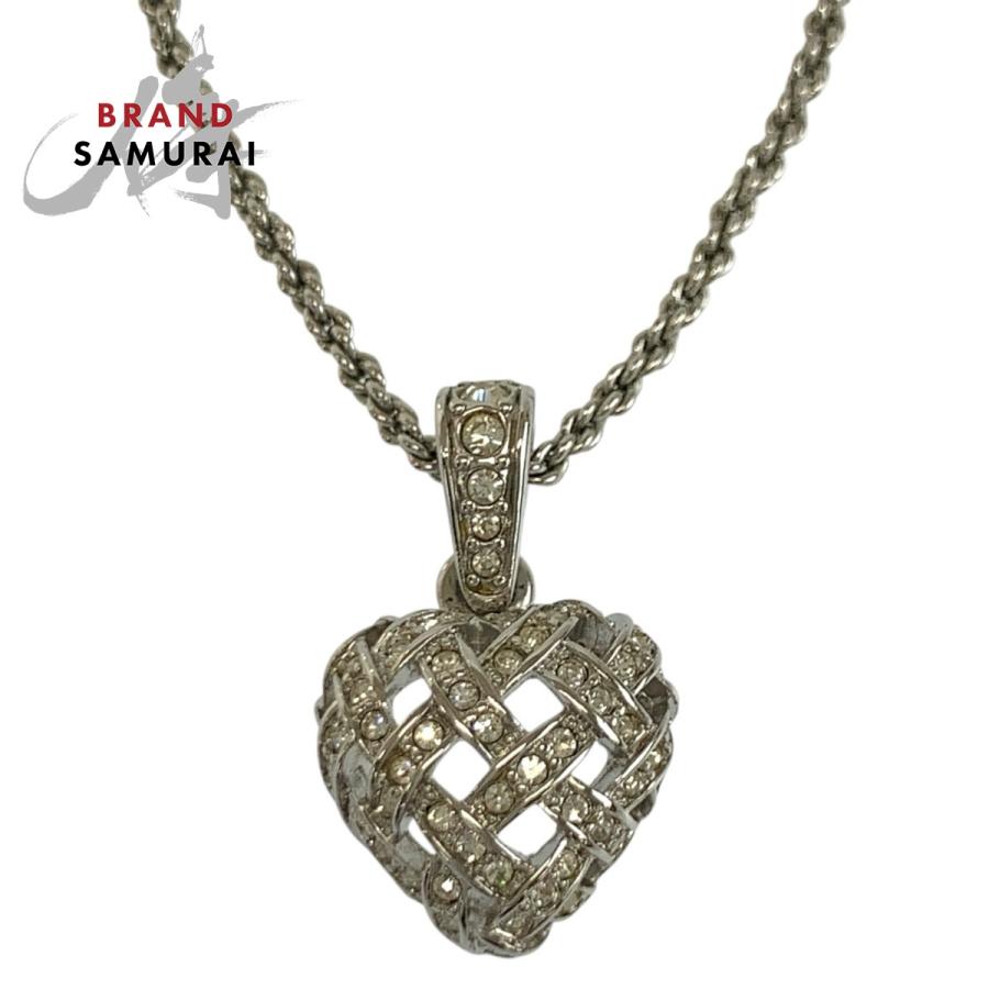 SWAROVSKI（スワロフスキー） 超美品 ハートモチーフ シルバー メッキ
