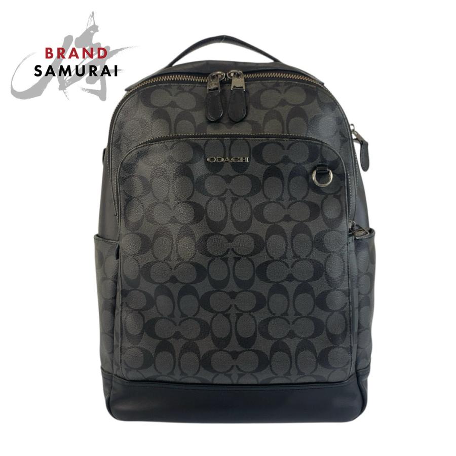 コーチ リュックサック バックパック PVC レザー ブラック系 シグネチャー COACH（コーチ） シグネチャー ブラック 黒 PVC/レザー 1922-89942