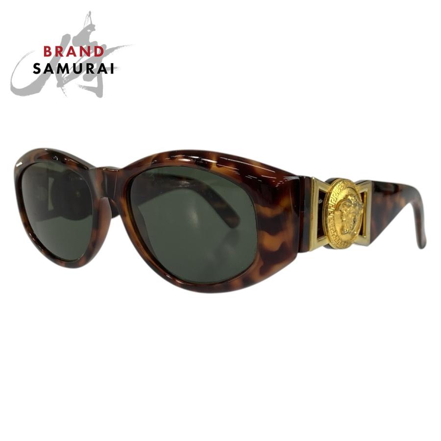 VERSACE ヴェルサーチ メデューサ ブラウン ゴールド プラスチック MOD 424 COL 869 OD サングラス 男女兼用 オーバル レディース 602736 【中古】 VERSACE ヴェルサーチ メデューサ ブラウン ゴールド プラスチック MOD