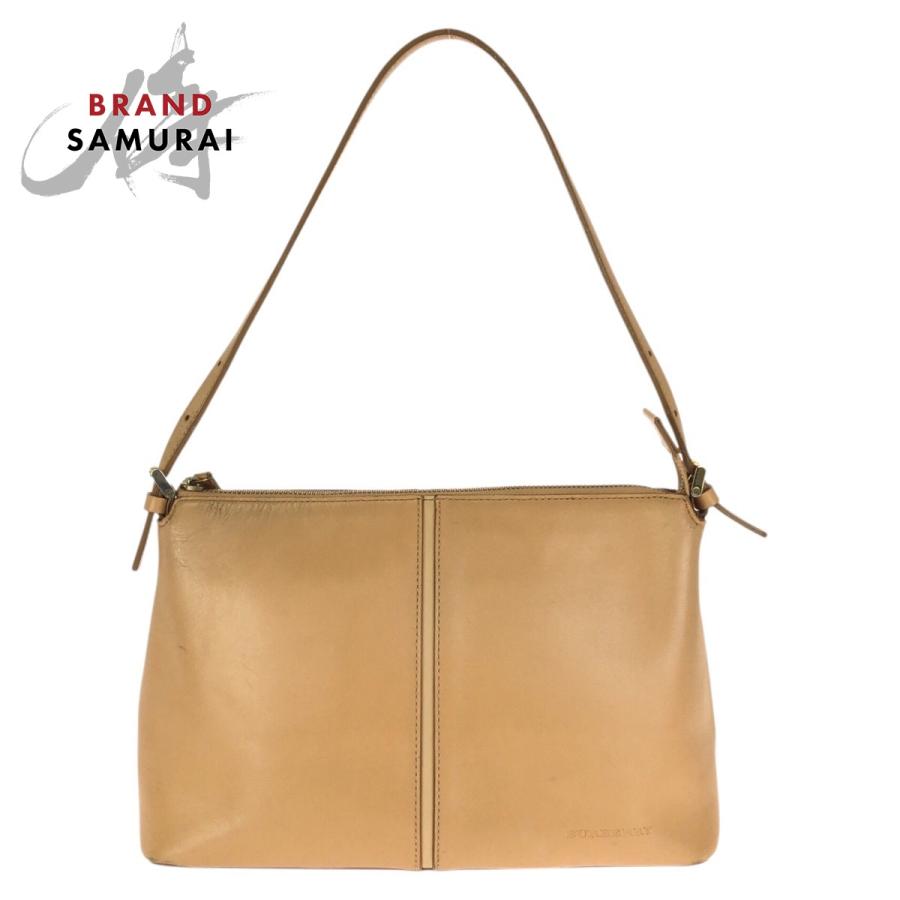 BURBERRY（バーバリー） ロゴ ベージュ ゴールド金具 レザー