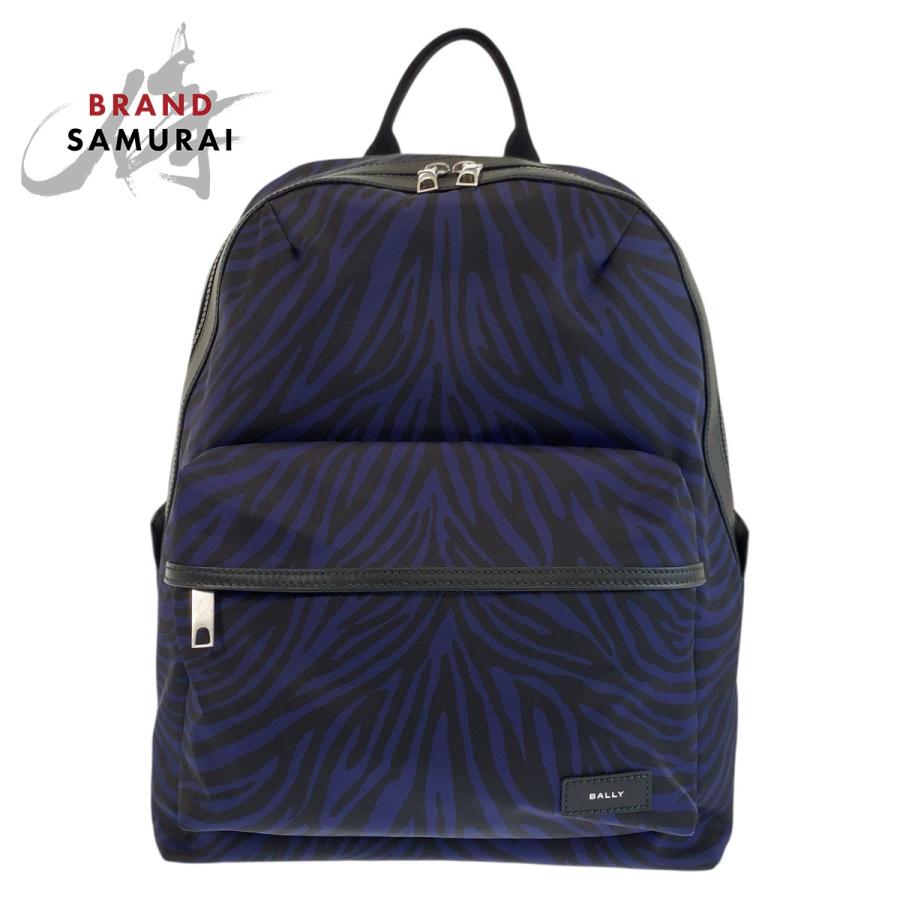 Bally（バリー） 超美品 ゼブラ柄 ネイビー ブラック ナイロン