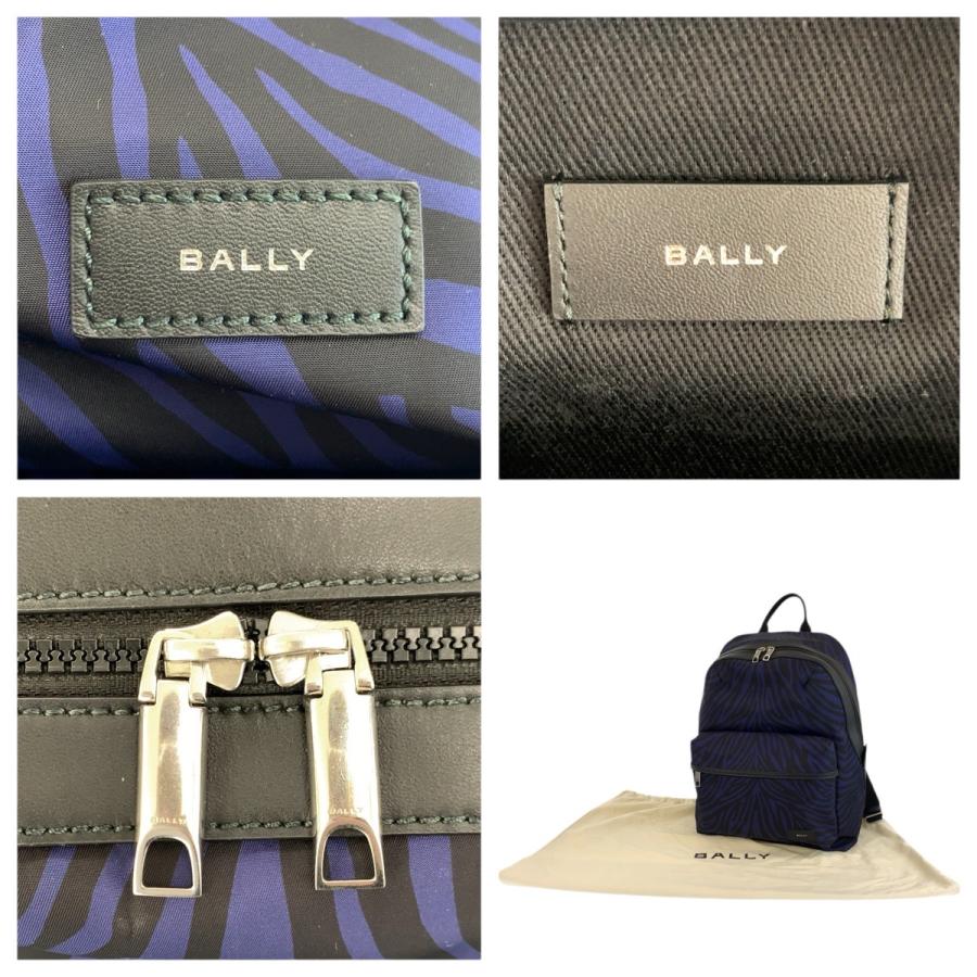 超美品 BALLY バリー ゼブラ柄 ネイビー ブラック ナイロン リュックサック バックパック メンズ 602791 | Bally | 02