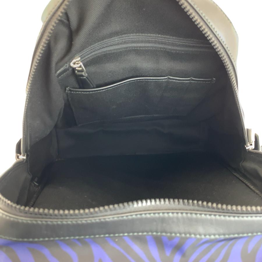 超美品 BALLY バリー ゼブラ柄 ネイビー ブラック ナイロン リュックサック バックパック メンズ 602791 | Bally | 07