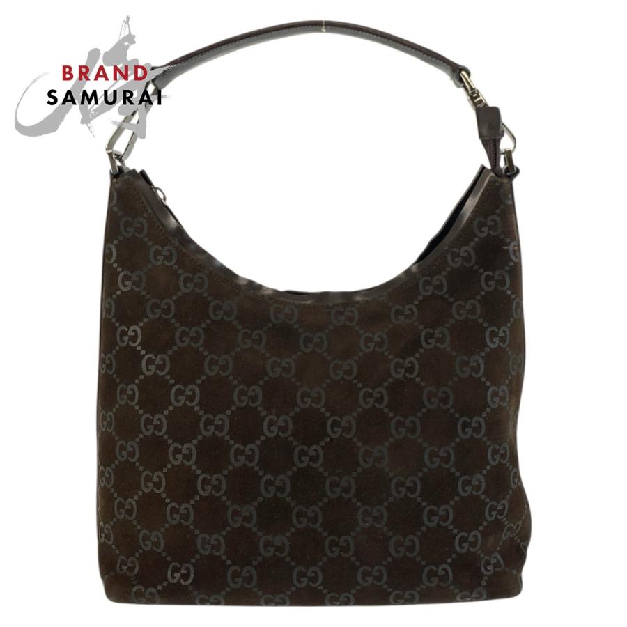 GUCCI（グッチ） 美品 GG柄 ブラウン スウェード 000 0602 ショルダー