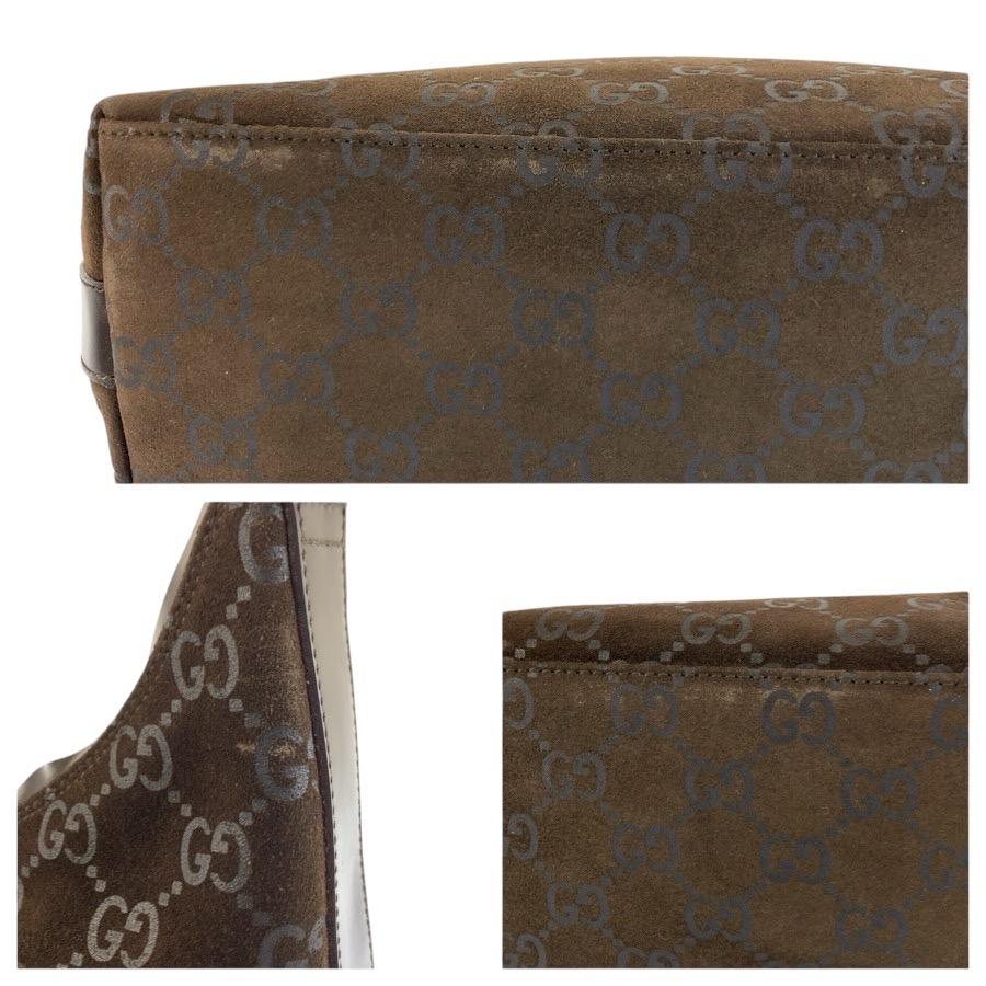 GUCCI（グッチ） 美品 GG柄 ブラウン スウェード 000 0602 ショルダー