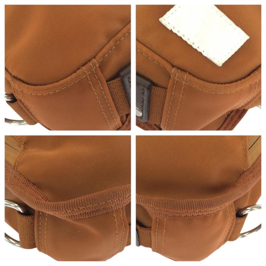 PORTER 美品 ポーター LIFT ブラウン キャメル シルバー金具 ナイロン 