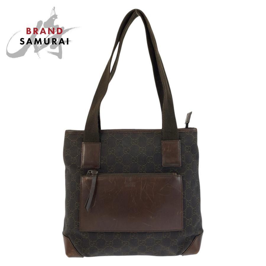 GUCCI（グッチ） ブラウン GGキャンバス/レザー 28893 トートバッグ