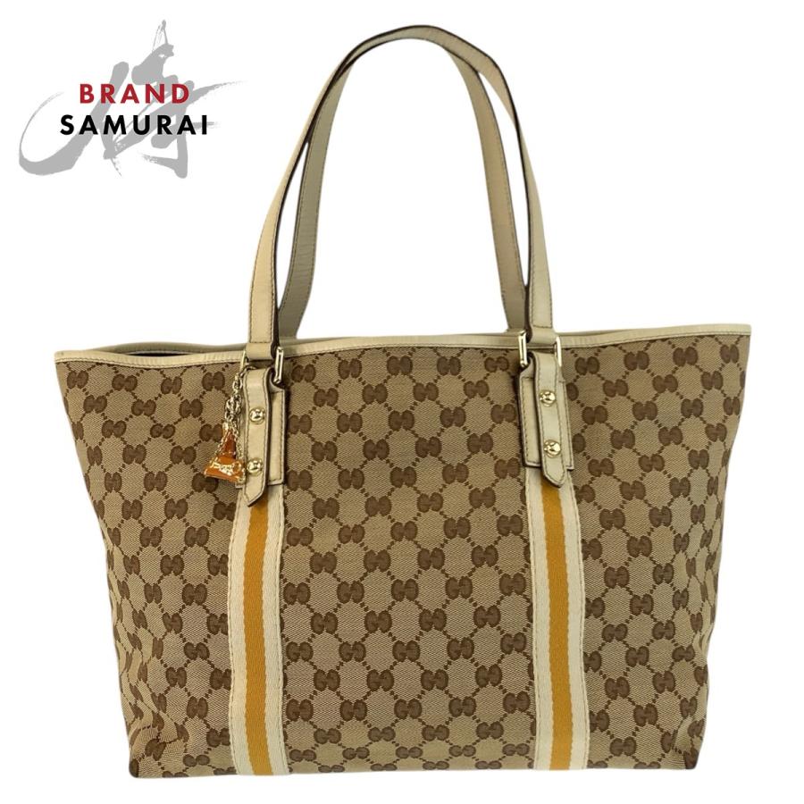 GUCCI グッチ シェリーライン ベージュ アイボリー ゴールド金具 GGキャンバス 124404 トートバッグ ショルダーバッグ レディース 602825 | GUCCI