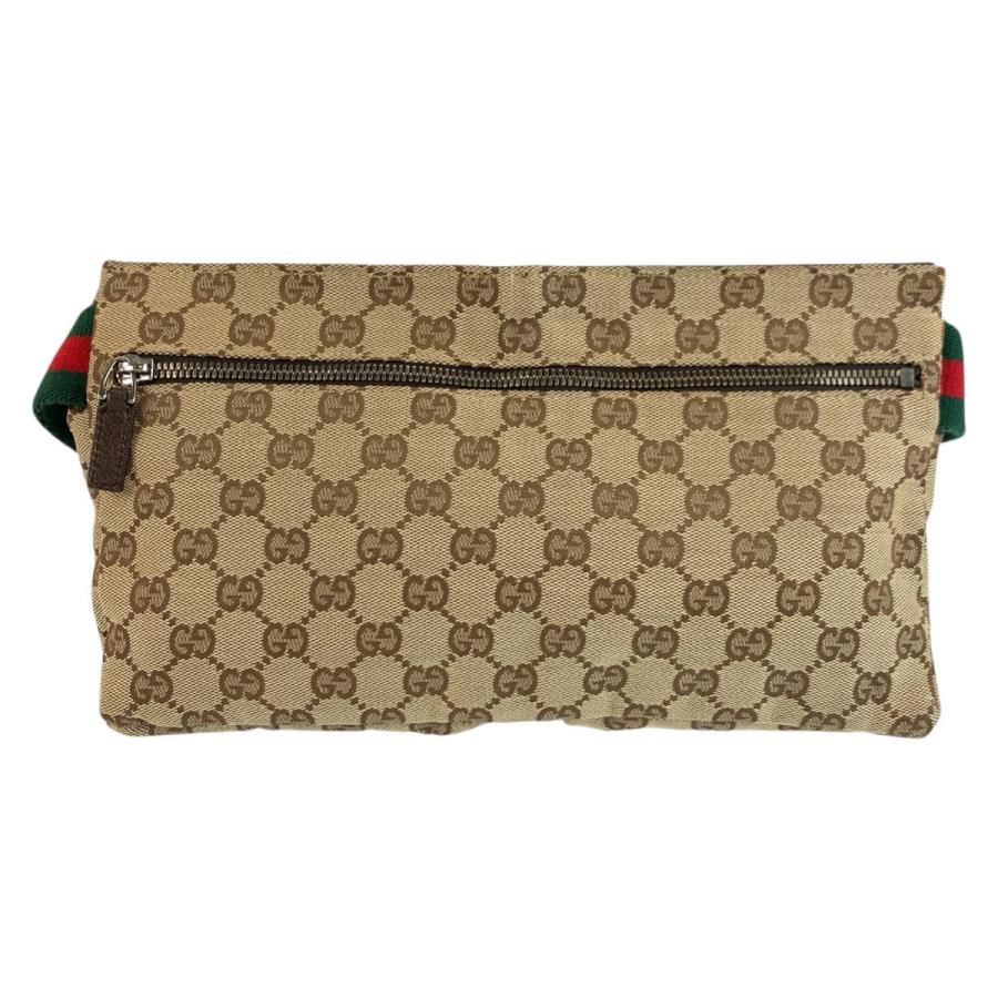 GUCCI グッチ GGキャンバス シェリーライン ボディバッグ ベージュ GUCCI（グッチ） 美品 シェリーライン ベージュ ブラウン GGキャンバス