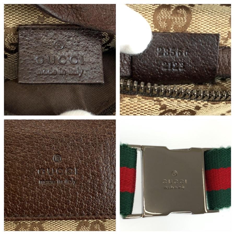 GUCCI グッチ GGキャンバス シェリーライン ウエストバッグ GUCCI（グッチ） 美品 シェリーライン ベージュ ブラウン GGキャンバス