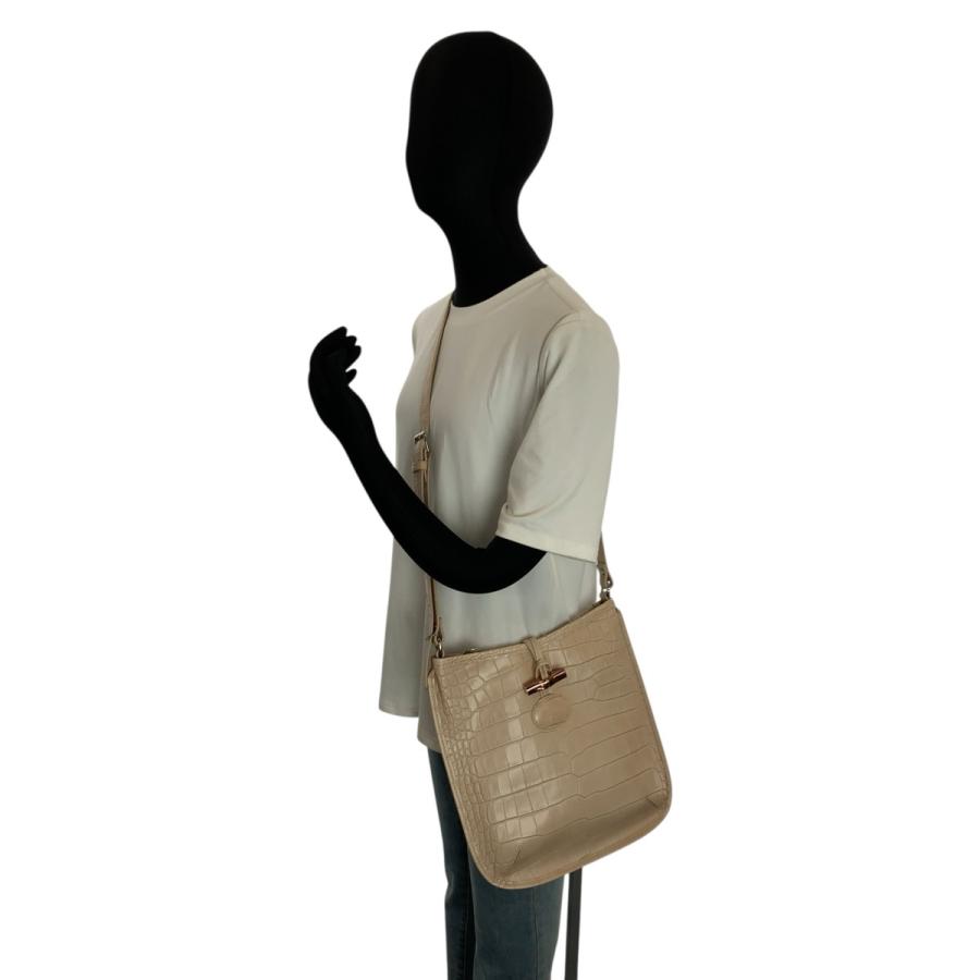 LONGCHAMP（ロンシャン） 美品 型押し ベージュ レザー 2210158133
