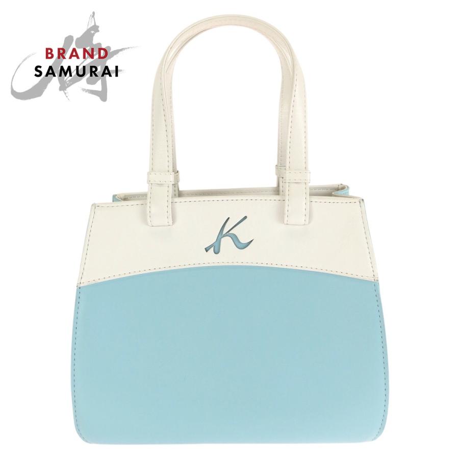 Kitamura（キタムラ） 美品 ライトブルー ホワイト ゴールド金具