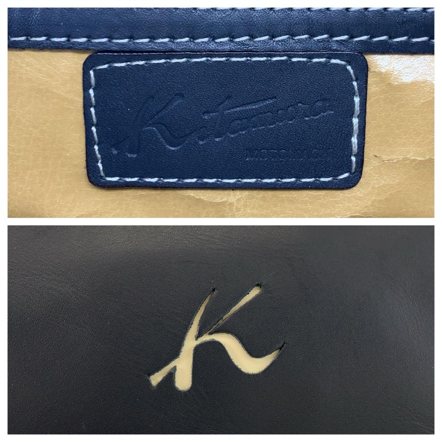 Kitamura（キタムラ） ネイビー シルバー金具 レザー ハンドバッグ