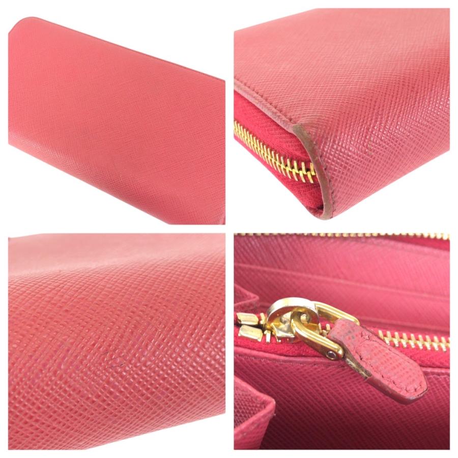PRADA（プラダ） サフィアーノ 三角ロゴプレート ピンク ゴールド金具