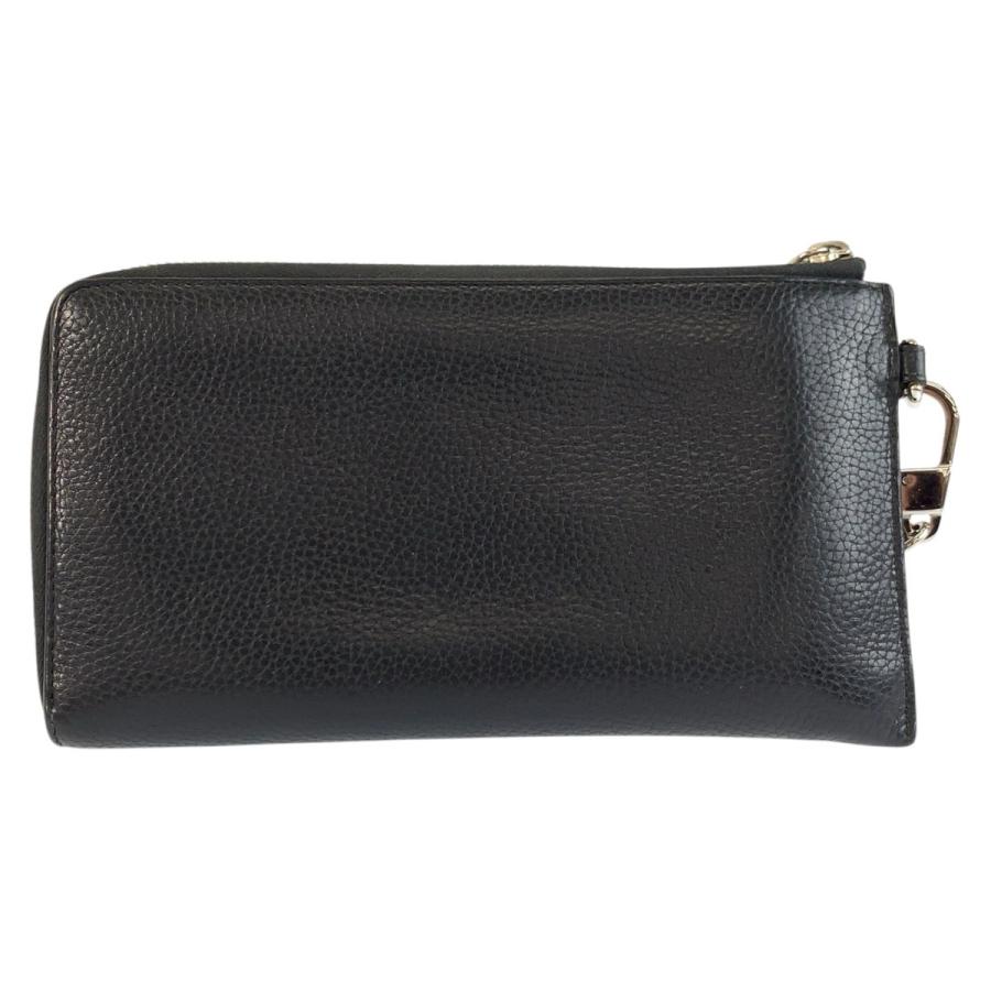 GUCCI（グッチ） GGメタル ブラック 黒 シルバー金具 レザー 597577 長