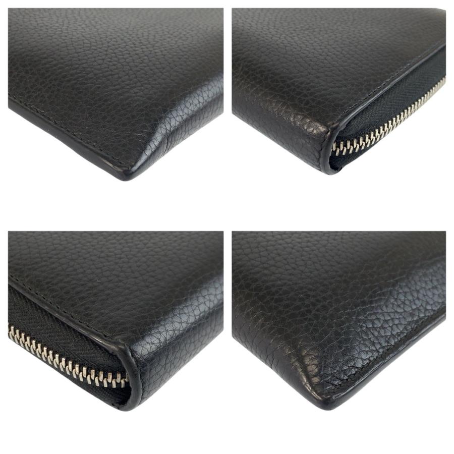 GUCCI（グッチ） GGメタル ブラック 黒 シルバー金具 レザー 597577 長