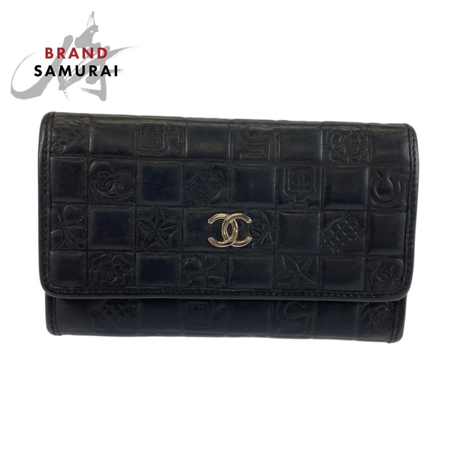 CHANEL（シャネル） ココマーク 型押し ブラック 黒 シルバー金具