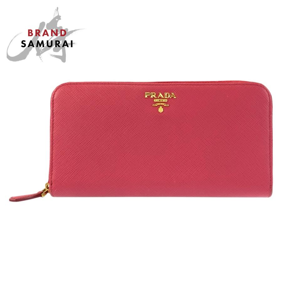 PRADA　プラダ　サフィアーノ　レザー　長財布　ピンク　ゴールド金具 PRADA（プラダ） 美品 サフィアーノ ピンク ゴールド金具 レザー 長
