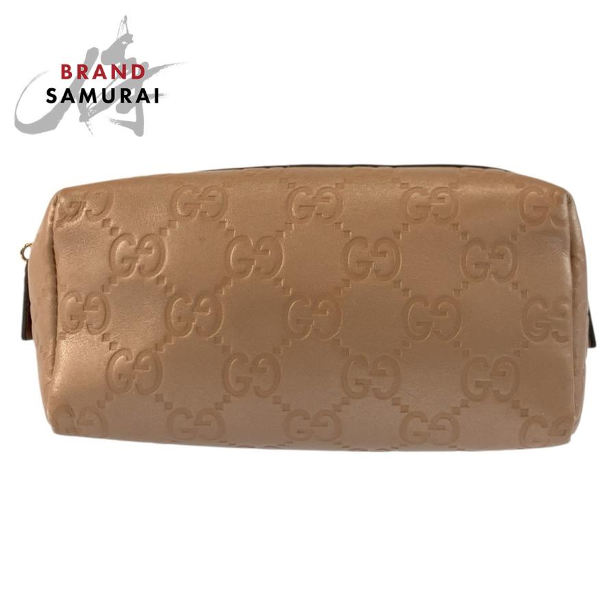 GUCCI（グッチ） 美品 グッチシマ メタリックピンク ピンクベージュ