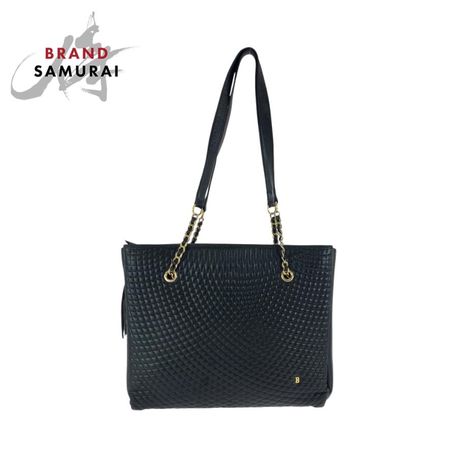Bally（バリー） 美品 ヴィンテージ キルティング フリンジ ブラック