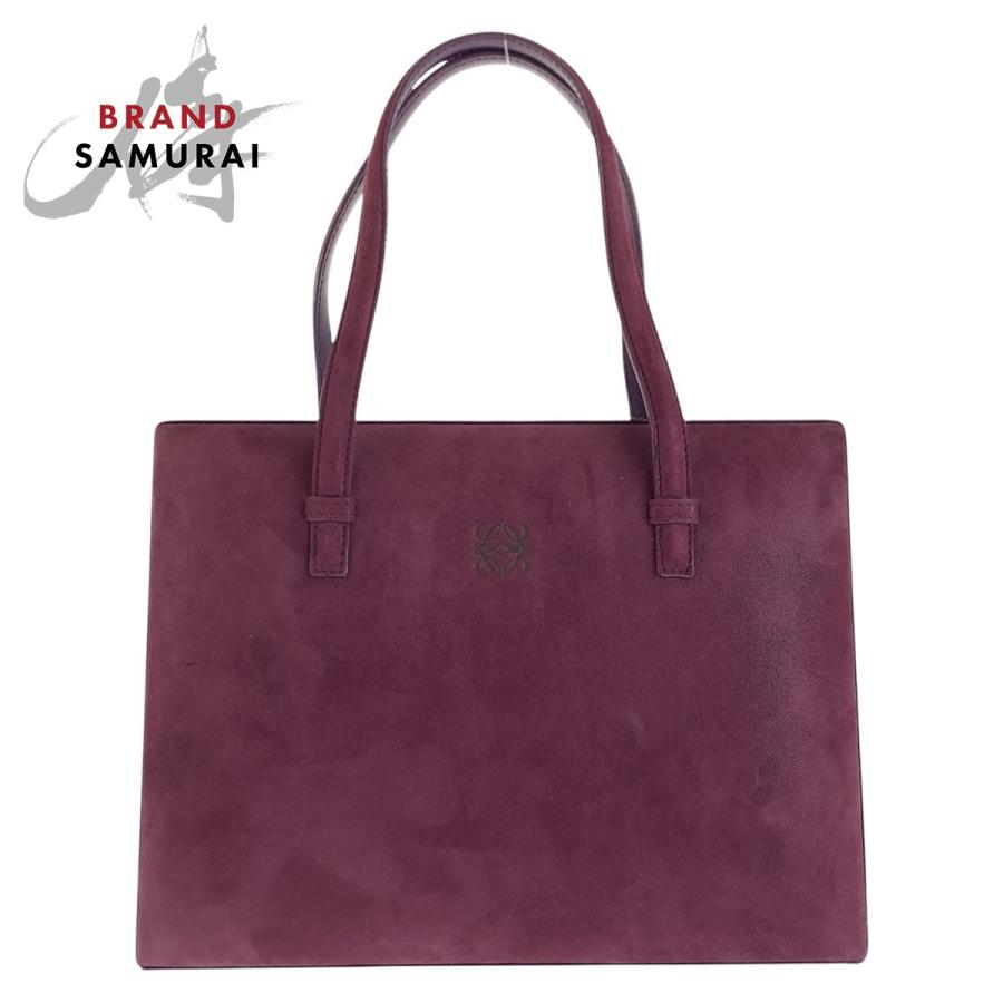 LOEWE（ロエベ） アナグラム パープル ゴールド スウェード/レザー