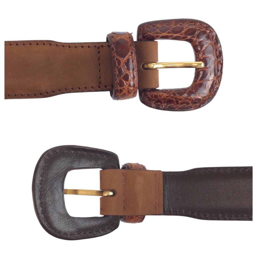 LOEWE（ロエベ） 美品 ヴィンテージ 100cm ブラウン ゴールド金具