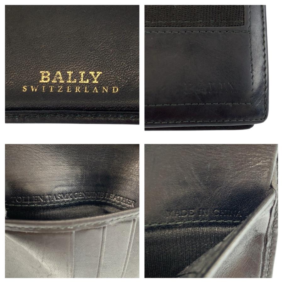 美品 バリー 折り財布 レザー ブラック トレインスポッティング シルバーロゴ Bally（バリー） トレインスポッティング ブラック 黒 レザー 折財布