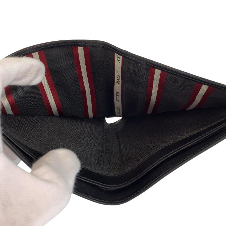 美品 バリー 折り財布 レザー ブラック トレインスポッティング シルバーロゴ Bally（バリー） トレインスポッティング ブラック 黒 レザー 折財布