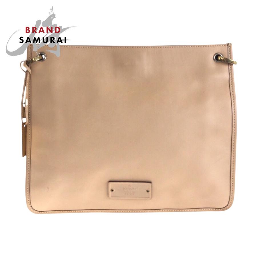 GUCCI（グッチ） 美品 ベージュ ゴールド金具 レザー 91762 ショルダー